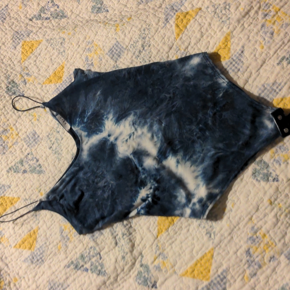 Blue tie dye body suit medium gaze brand